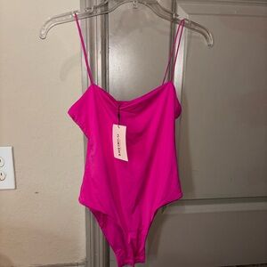 Hot Pink Spaghetti Strap Bodysuit